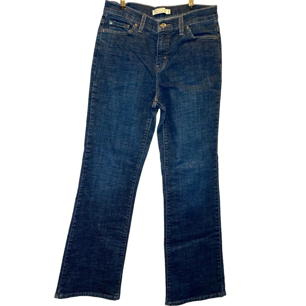 Levi's 512 Perfectly Slimming Bootcut Jeans Size 10 Medium Flap Pocket Dark - Picture 2 of 8